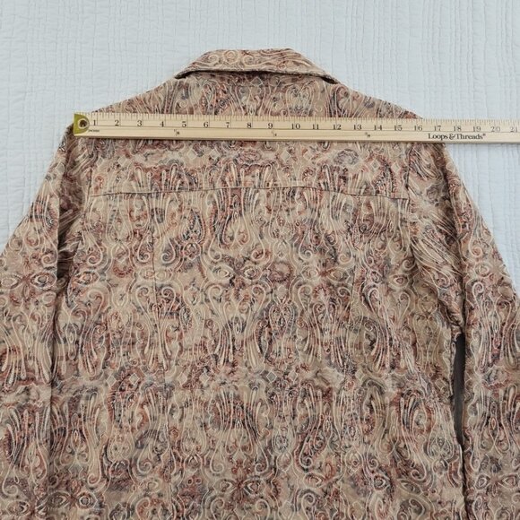 Analogy Multicolored Floral Embroidered Denim Jean Jacket EUC Women's Large - Picture 9 of 14